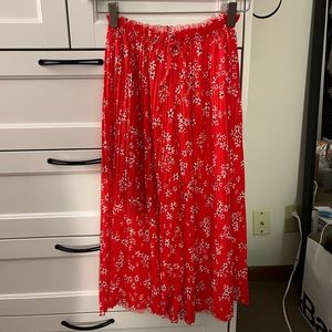 Zara Kids pleated crop pant floral